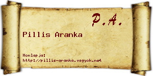 Pillis Aranka névjegykártya